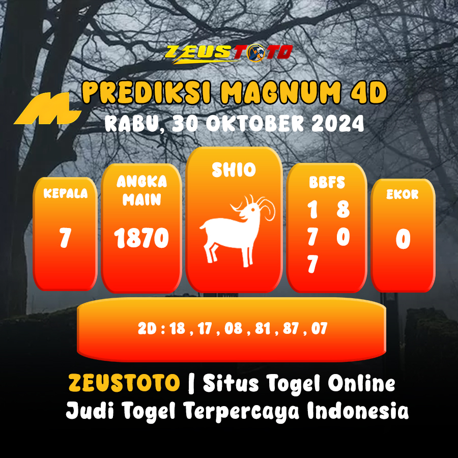 PREDIKSI ANGKA KELUARAN MAGNUM4D HARI INI RABU 30 OKTOBER 2024