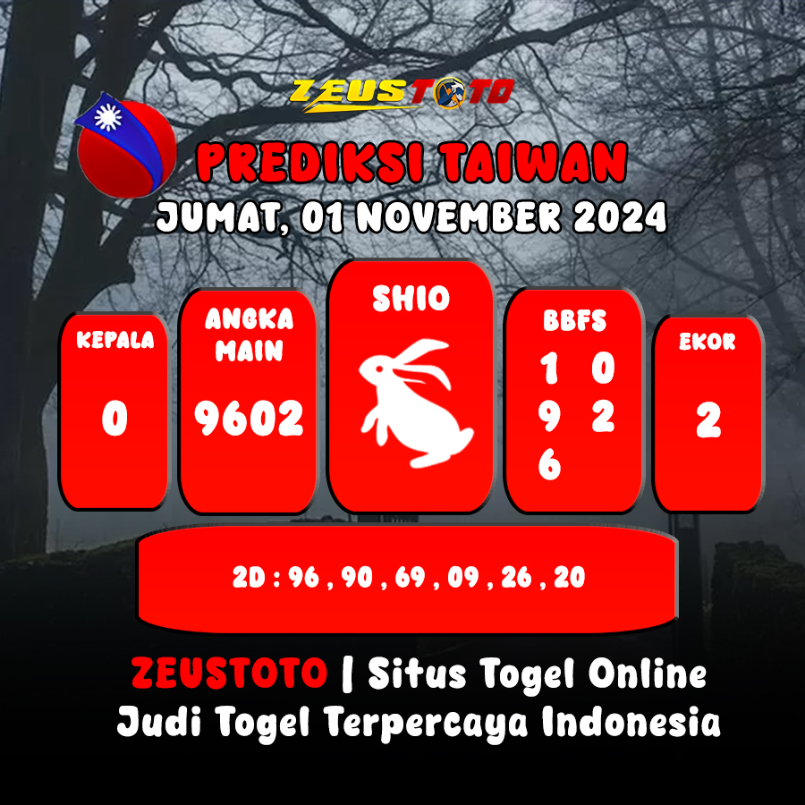 PREDIKSI ANGKA KELUARAN TAIWAN HARI INI JUMAT 01 NOVEMBER 2024