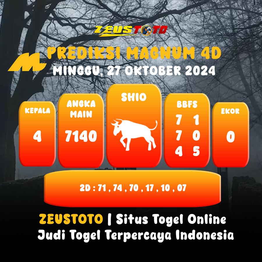 PREDIKSI ANGKA KELUARAN MAGNUM4D HARI INI MINGGU 27 OKTOBER 2024