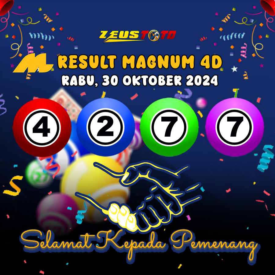 HASIL / RESULT ANGKA KELUARAN MAGNUM4D HARI INI RABU 30 OKTOBER 2024