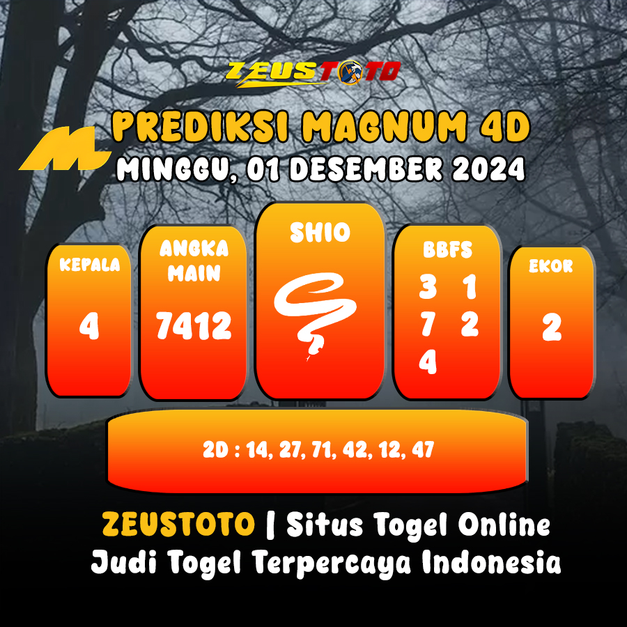 PREDIKSI ANGKA KELUARAN MAGNUM4D HARI INI MINGGU 01 DESEMBER 2024