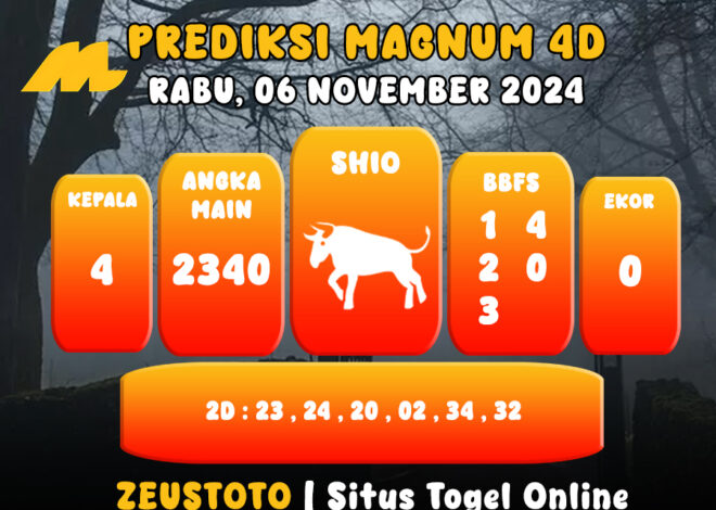 PREDIKSI ANGKA KELUARAN MAGNUM4D HARI INI RABU 06 NOVEMBER 2024