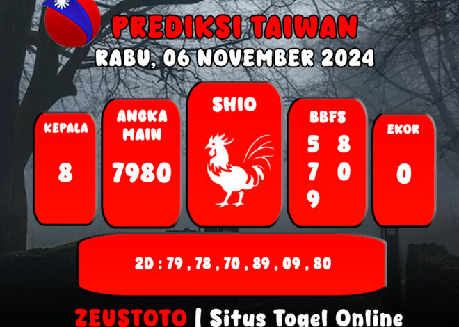 PREDIKSI ANGKA KELUARAN TAIWAN HARI INI RABU 06 NOVEMBER 2024