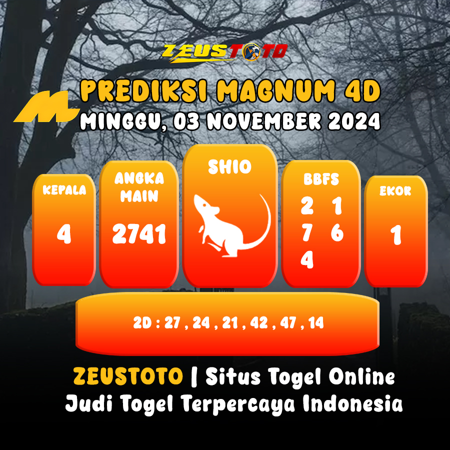 PREDIKSI ANGKA KELUARAN MAGNUM4D HARI INI MINGGU 03 NOVEMBER 2024