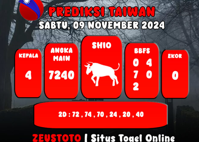 PREDIKSI ANGKA KELUARAN TAIWAN HARI INI SABTU 09 NOVEMBER 2024