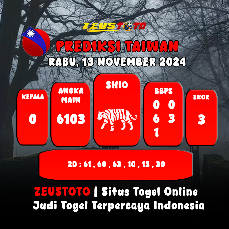 PREDIKSI ANGKA KELUARAN TAIWAN HARI INI RABU 13 NOVEMBER 2024