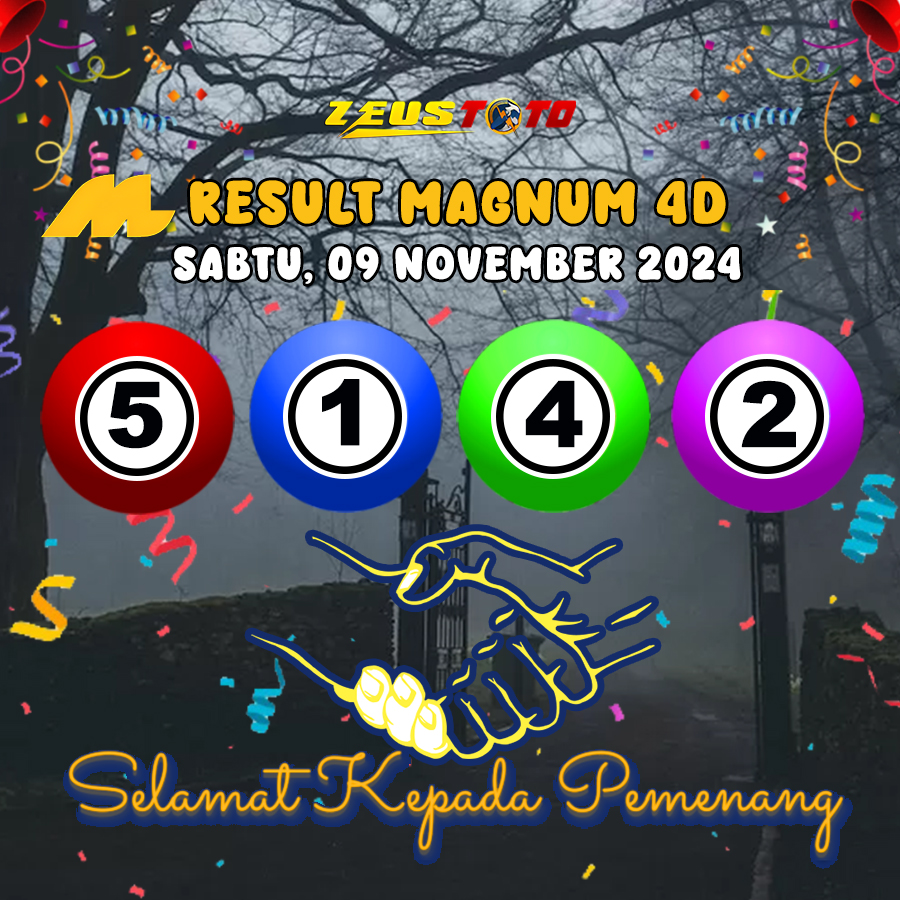 HASIL / RESULT ANGKA KELUARAN MAGNUM4D HARI INI SABTU 09 NOVEMBER 2024