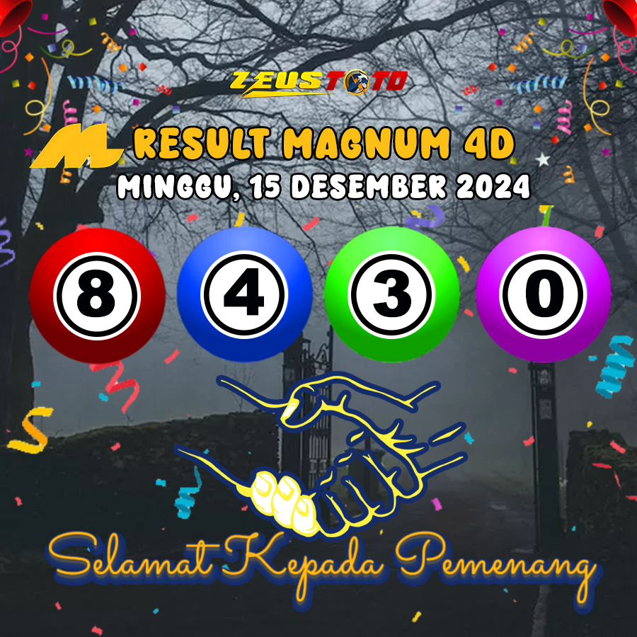 HASIL / RESULT ANGKA KELUARAN MAGNUM4D HARI INI MINGGU 15 DESEMBER 2024