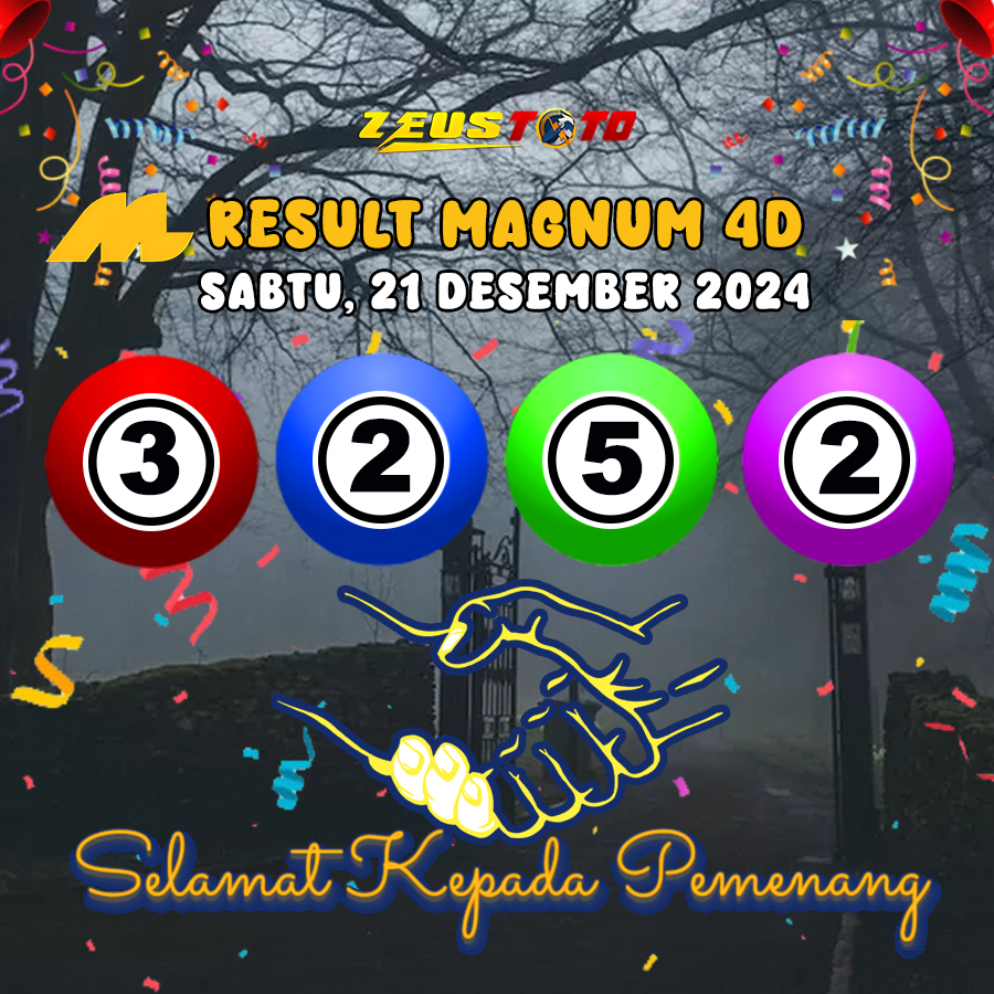 HASIL / RESULT ANGKA KELUARAN MAGNUM4D HARI INI SABTU 21 DESEMBER 2024