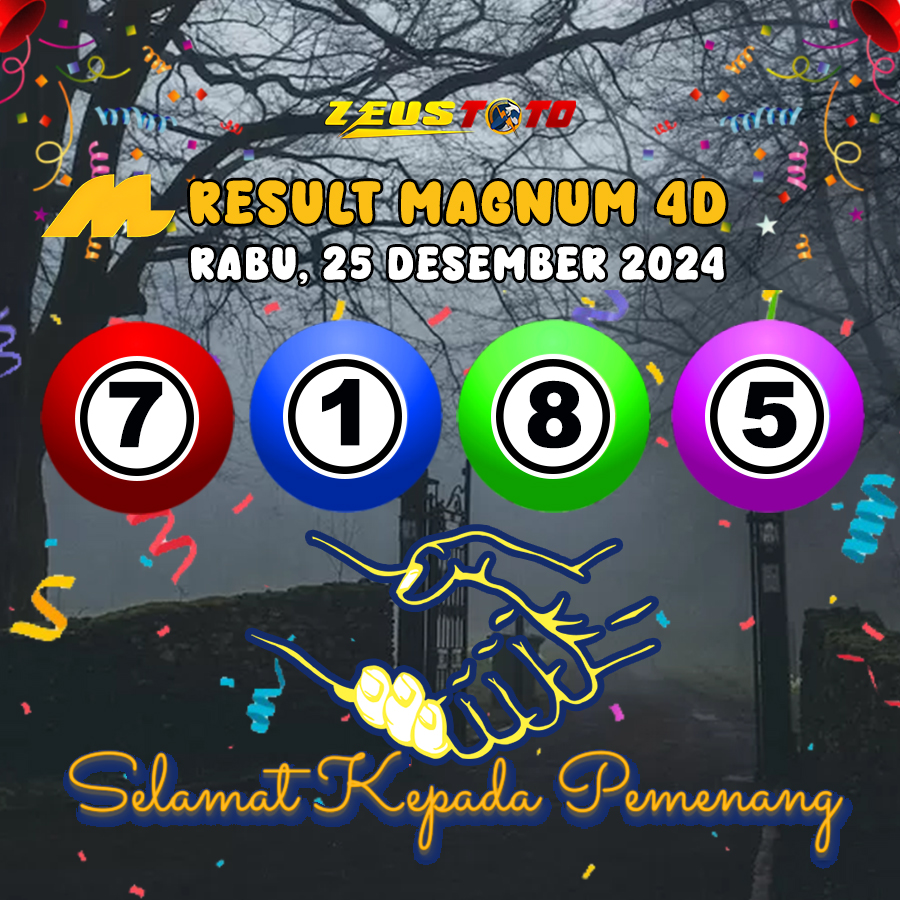 HASIL / RESULT ANGKA KELUARAN MAGNUM4D HARI INI RABU 25 DESEMBER 2024