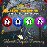 RESULT ANGKA KELUARAN MAGNUM4D HARI INI SABTU 28 DESEMBER 2024