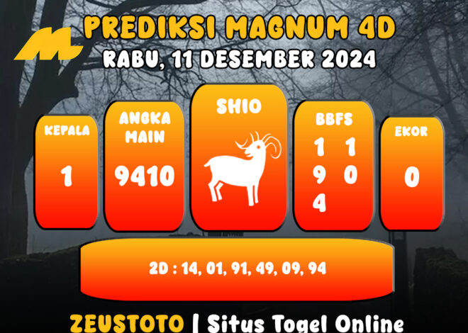 PREDIKSI ANGKA KELUARAN MAGNUM4D HARI INI RABU 11 DESEMBER 2024