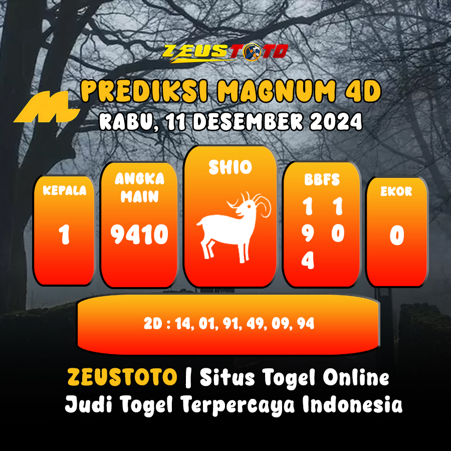 PREDIKSI ANGKA KELUARAN MAGNUM4D HARI INI RABU 11 DESEMBER 2024