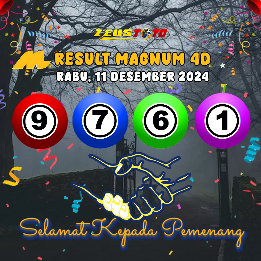 HASIL / RESULT ANGKA KELUARAN MAGNUM4D HARI INI RABU 11 DESEMBER 2024