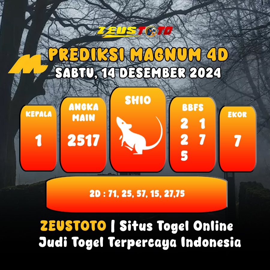 PREDIKSI ANGKA KELUARAN MAGNUM4D HARI INI SABTU 14 DESEMBER 2024