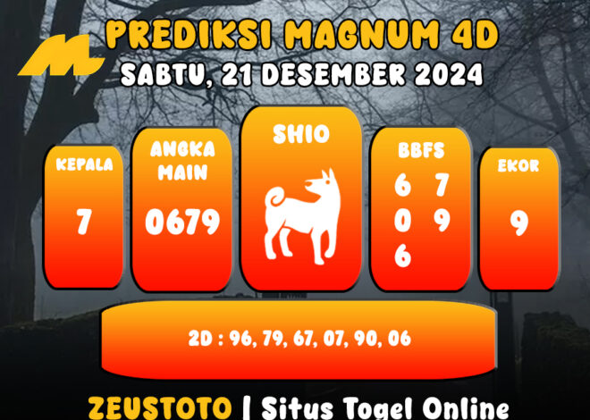 PREDIKSI ANGKA KELUARAN MAGNUM4D HARI INI SABTU 21 DESEMBER 2024