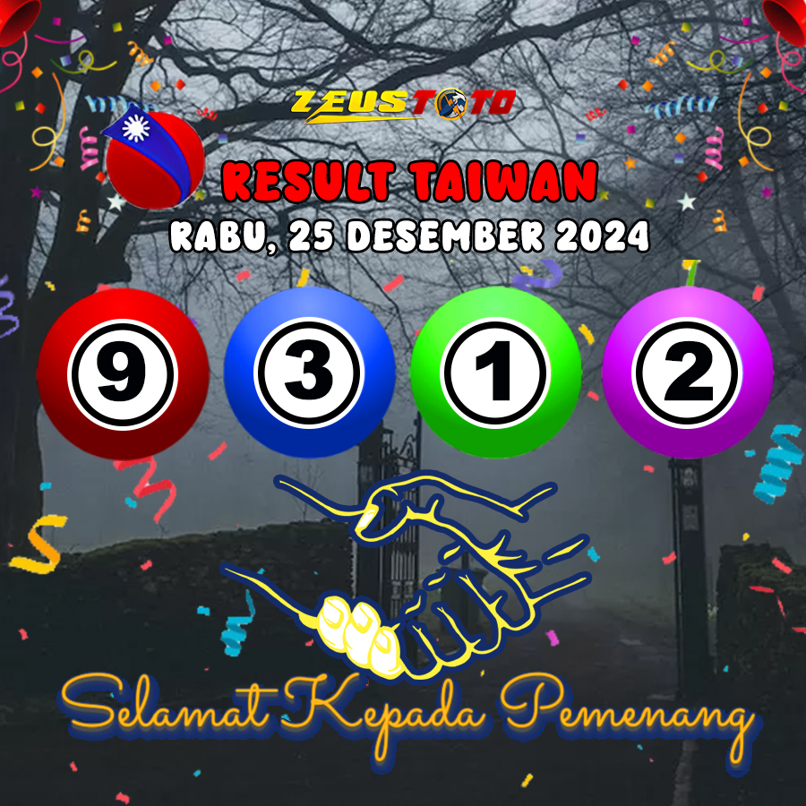 HASIL / RESULT ANGKA KELUARAN TAIWAN HARI INI RABU 25 DESEMBER 2024