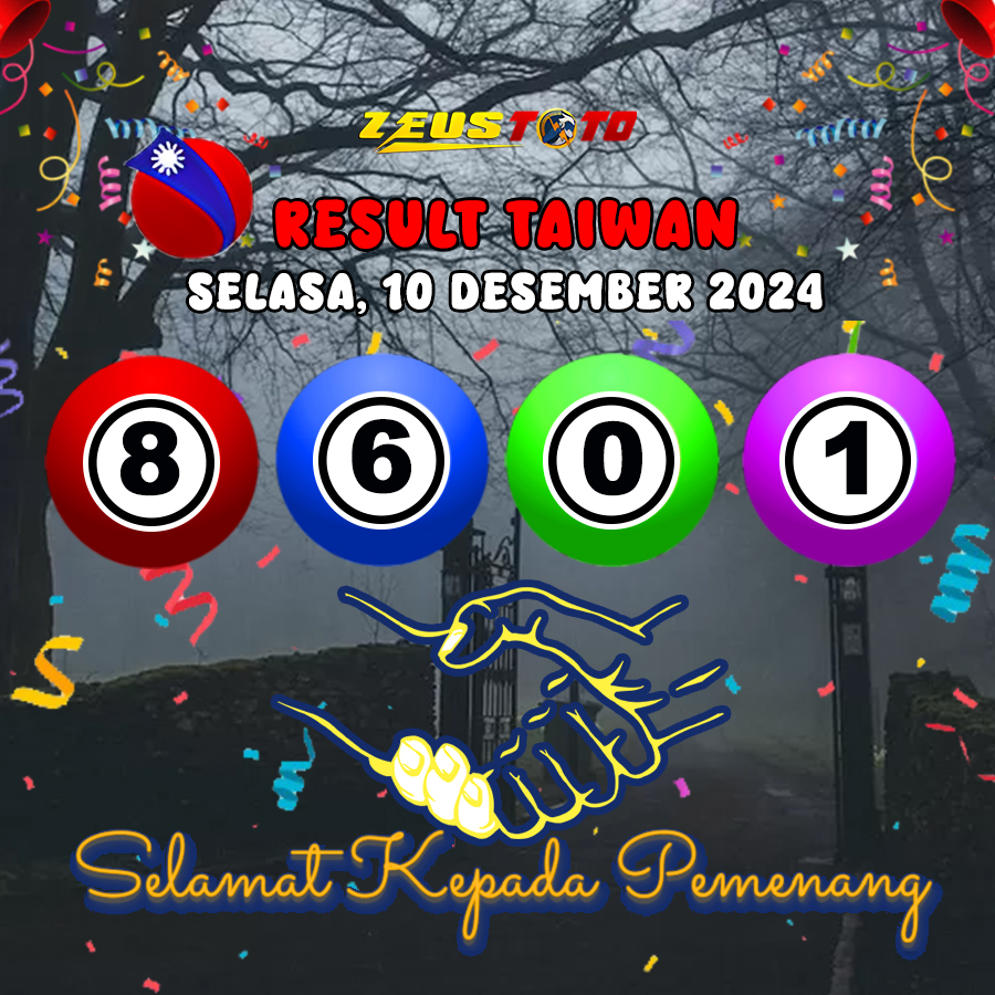 HASIL / RESULT ANGKA KELUARAN TAIWAN HARI INI SELASA 10 DESEMBER 2024