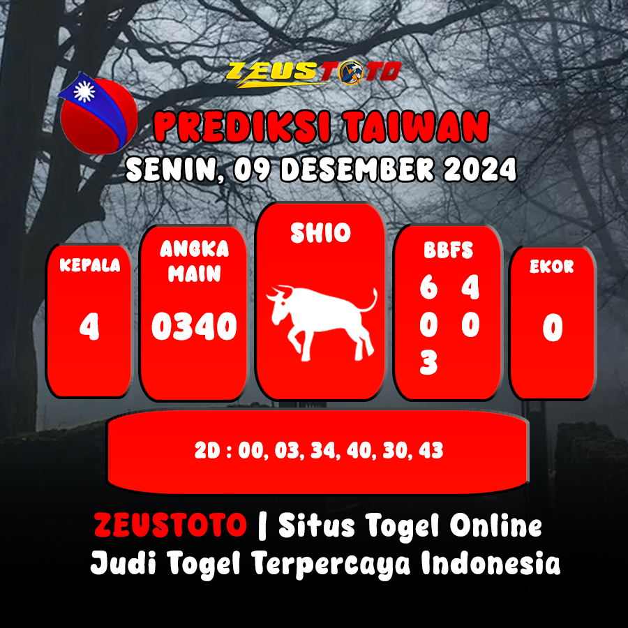 PREDIKSI ANGKA KELUARAN TAIWAN HARI INI SENIN 09 DESEMBER 2024