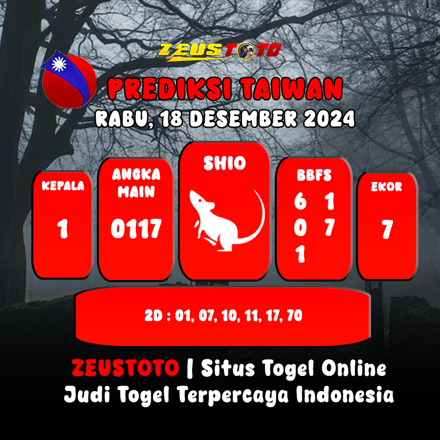 PREDIKSI ANGKA KELUARAN TAIWAN HARI INI RABU 18 DESEMBER 2024