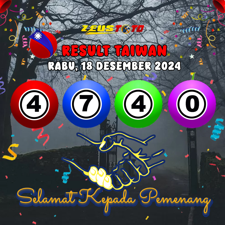 HASIL / RESULT ANGKA KELUARAN TAIWAN HARI INI RABU 18 DESEMBER 2024