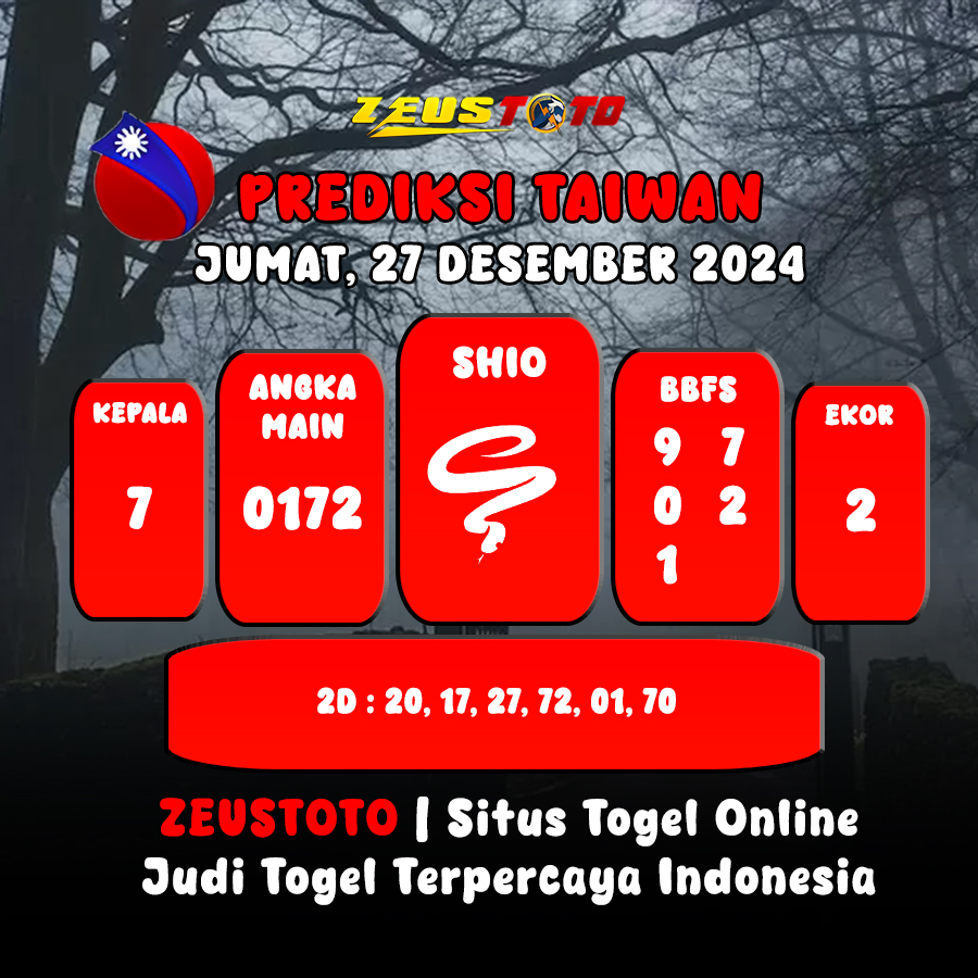 PREDIKSI ANGKA KELUARAN TAIWAN HARI INI JUMAT 27 DESEMBER 2024