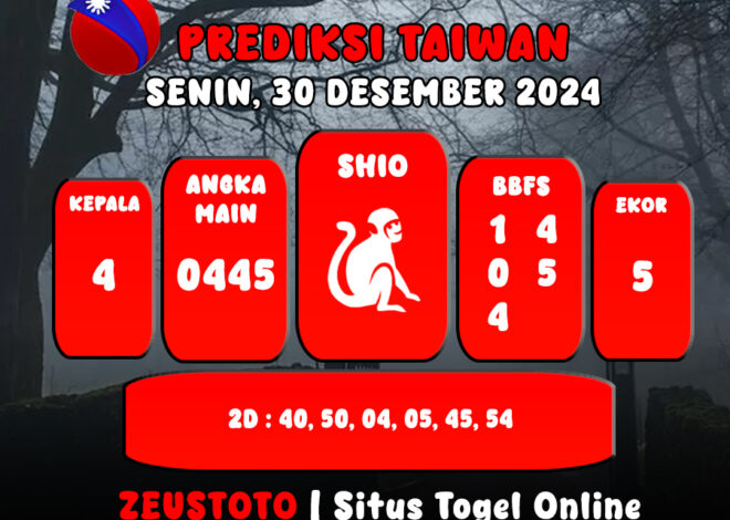 PREDIKSI ANGKA KELUARAN TAIWAN HARI INI SENIN 30 DESEMBER 2024