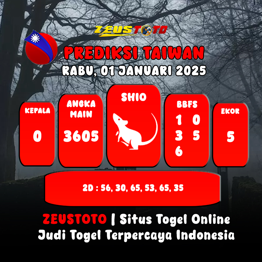 PREDIKSI ANGKA KELUARAN TAIWAN HARI INI RABU 01 JANUARI 2025