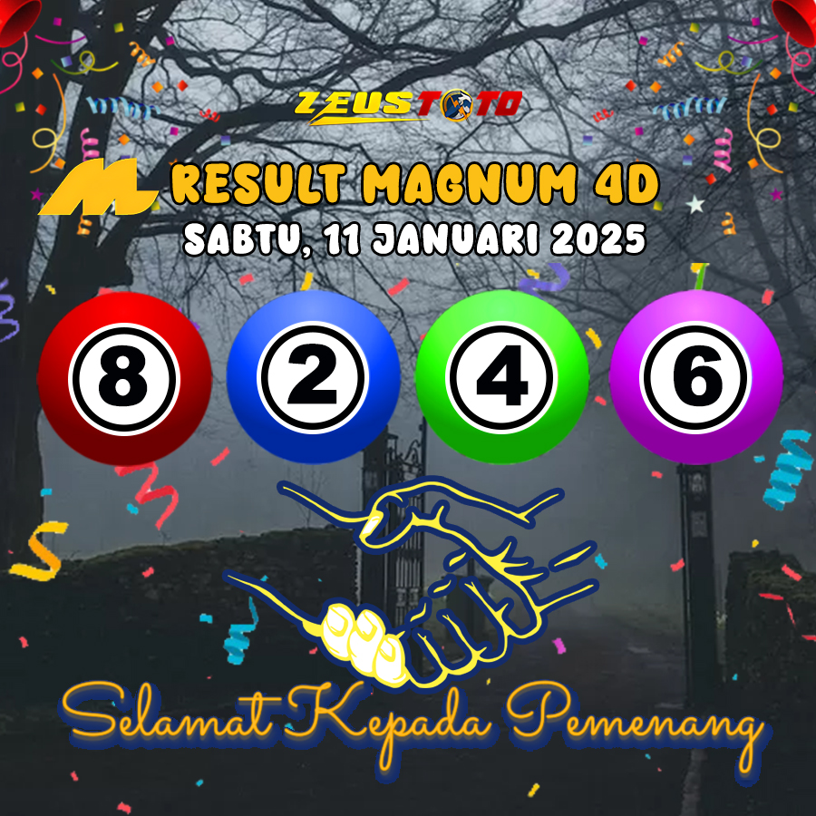 HASIL / RESULT ANGKA KELUARAN MAGNUM4D HARI INI SABTU 11 JANUARI 2025