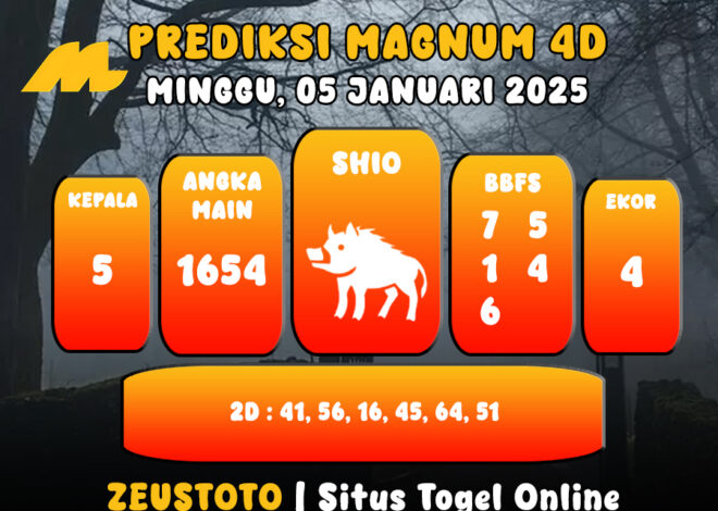 PREDIKSI ANGKA KELUARAN MAGNUM4D HARI INI MINGGU 05 JANUARI 2025