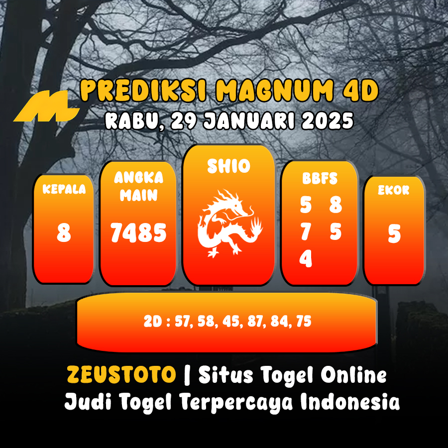 PREDIKSI ANGKA KELUARAN MAGNUM4D HARI INI RABU 29 JANUARI 2025