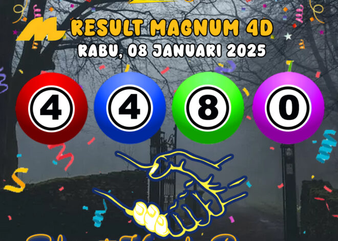 HASIL / RESULT ANGKA KELUARAN MAGNUM4D HARI INI RABU 08 JANUARI 2025