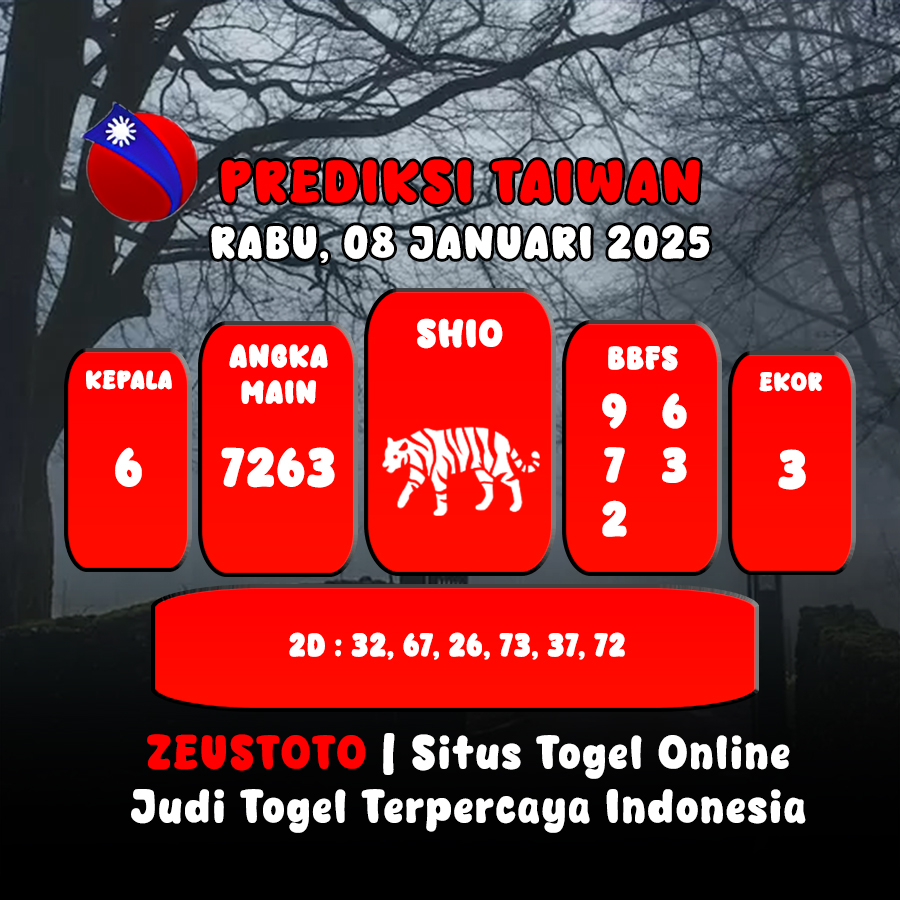 PREDIKSI ANGKA KELUARAN TAIWAN HARI INI RABU 08 JANUARI 2025