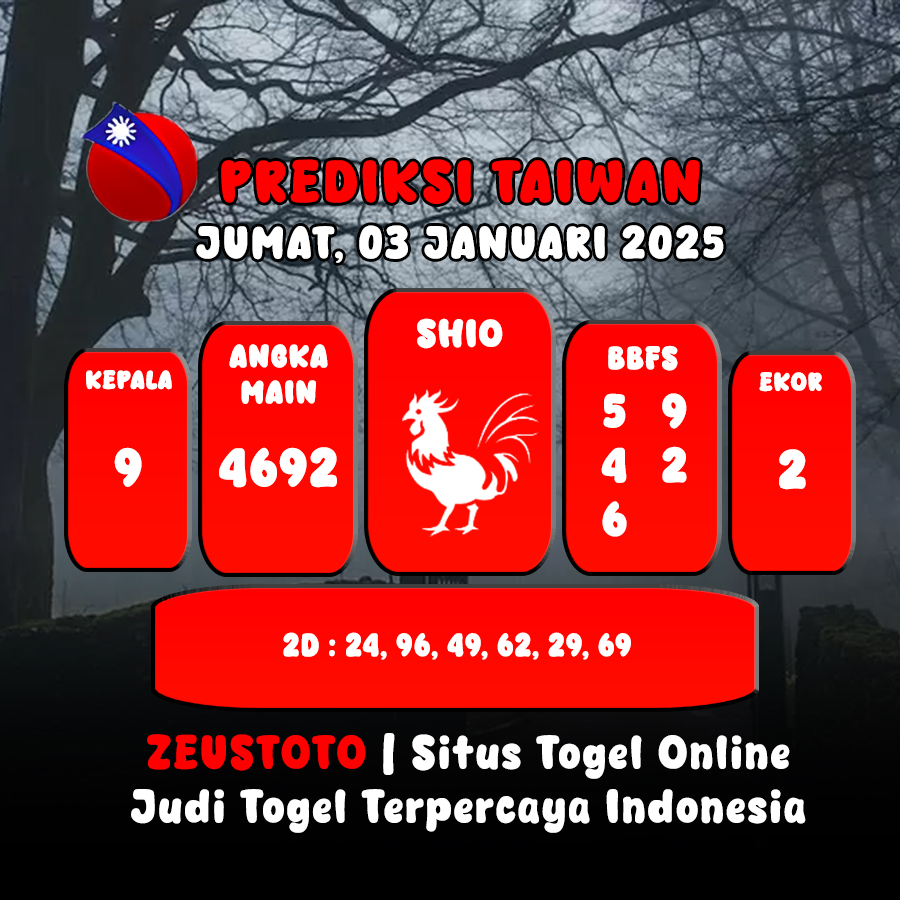 PREDIKSI ANGKA KELUARAN TAIWAN HARI INI JUMAT 03 JANUARI 2025