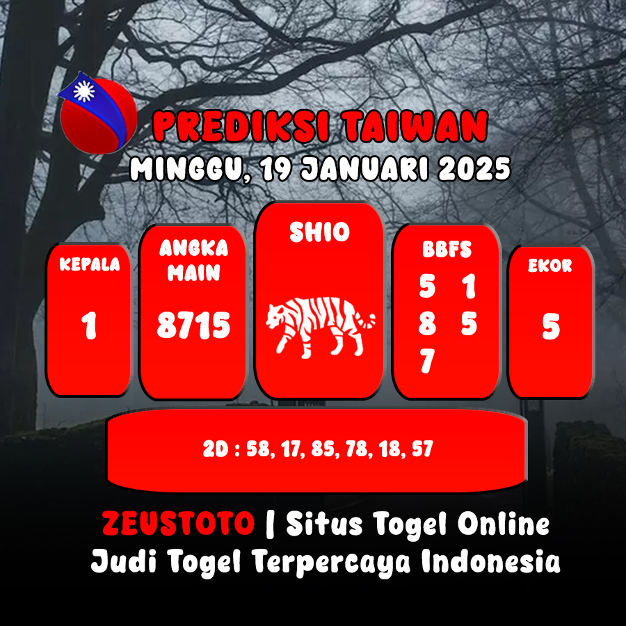 PREDIKSI ANGKA KELUARAN TAIWAN HARI INI MINGGU 19 JANUARI 2025