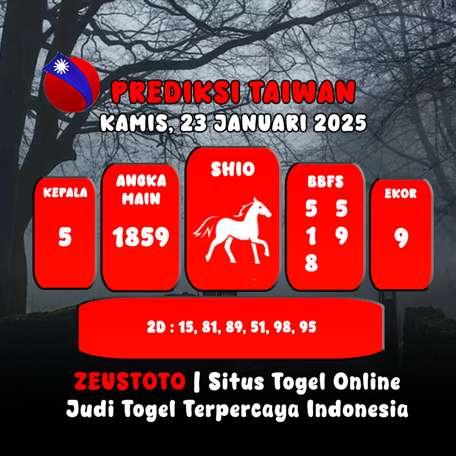 PREDIKSI ANGKA KELUARAN TAIWAN HARI INI KAMIS 23 JANUARI 2025