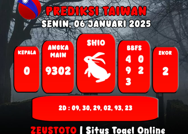 PREDIKSI ANGKA KELUARAN TAIWAN HARI INI SENIN 06 JANUARI 2025