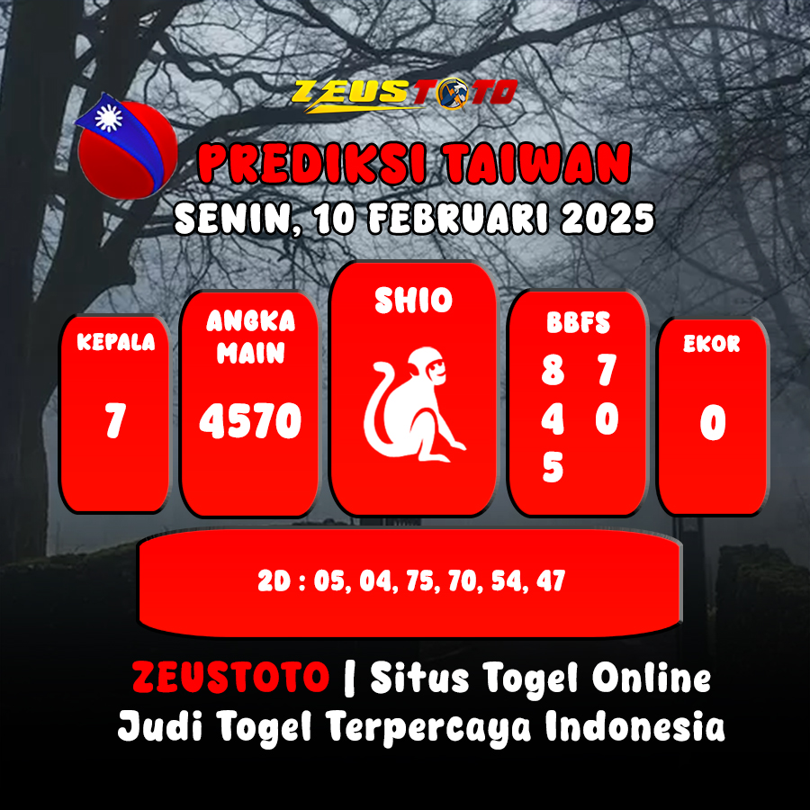 PREDIKSI ANGKA KELUARAN TAIWAN HARI INI SENIN 10 FEBRUARI 2025