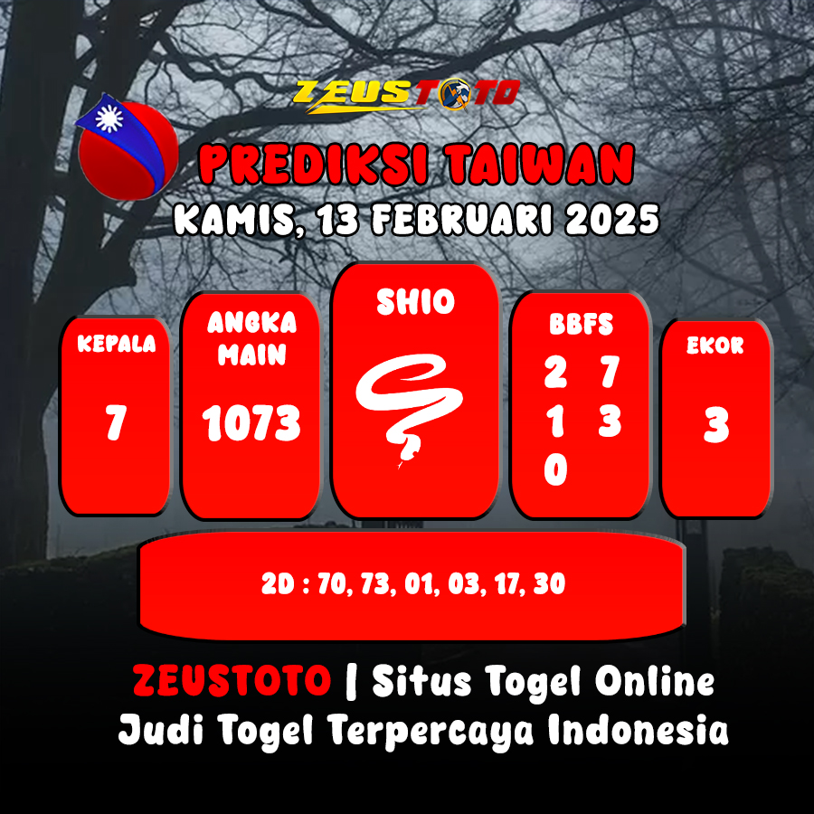 PREDIKSI ANGKA KELUARAN TAIWAN HARI INI KAMIS 13 FEBRUARI 2025