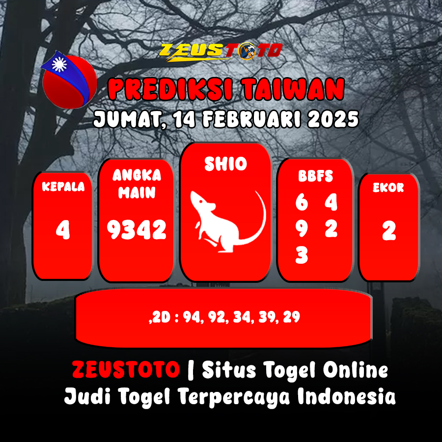 PREDIKSI ANGKA KELUARAN TAIWAN HARI INI JUMAT 14 FEBRUARI 2025