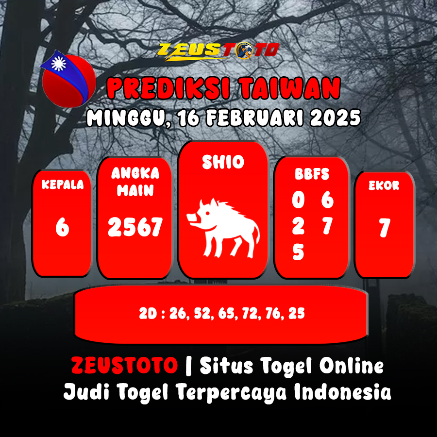 PREDIKSI ANGKA KELUARAN TAIWAN HARI INI MINGGU 16 FEBRUARI 2025