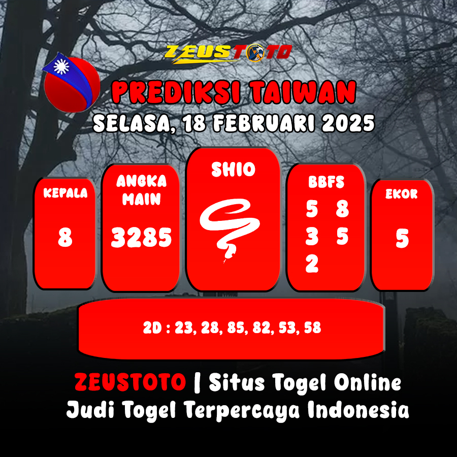 PREDIKSI ANGKA KELUARAN TAIWAN HARI INI SELASA 18 FEBRUARI 2025