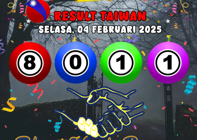 HASIL / RESULT ANGKA KELUARAN TAIWAN HARI INI SELASA 04 FEBRUARI  2025