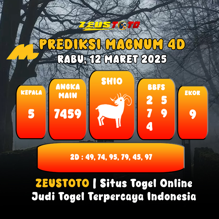 PREDIKSI ANGKA KELUARAN MAGNUM4D HARI INI RABU 12 MARET 2025