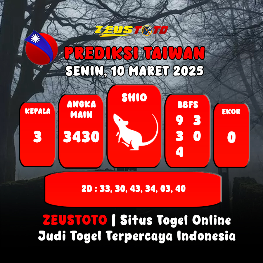 PREDIKSI ANGKA KELUARAN TAIWAN HARI INI SENIN 10 MARET 2025