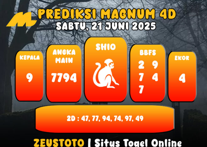 PREDIKSI TOGEL MAGNUM4D HARI INI 21 JUNI 2025