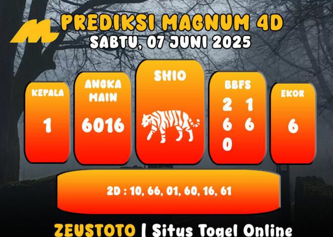 PREDIKSI TOGEL MAGNUM4D HARI INI 07 JUNI 2025