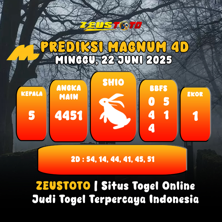 PREDIKSI TOGEL MAGNUM4D HARI INI 22 JUNI 2025