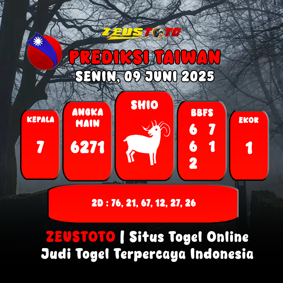 PREDIKSI TOGEL TAIWAN HARI INI 09 JUNI 2025