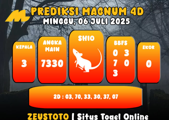 PREDIKSI TOGEL MAGNUM4D HARI INI 06 JULI 2025